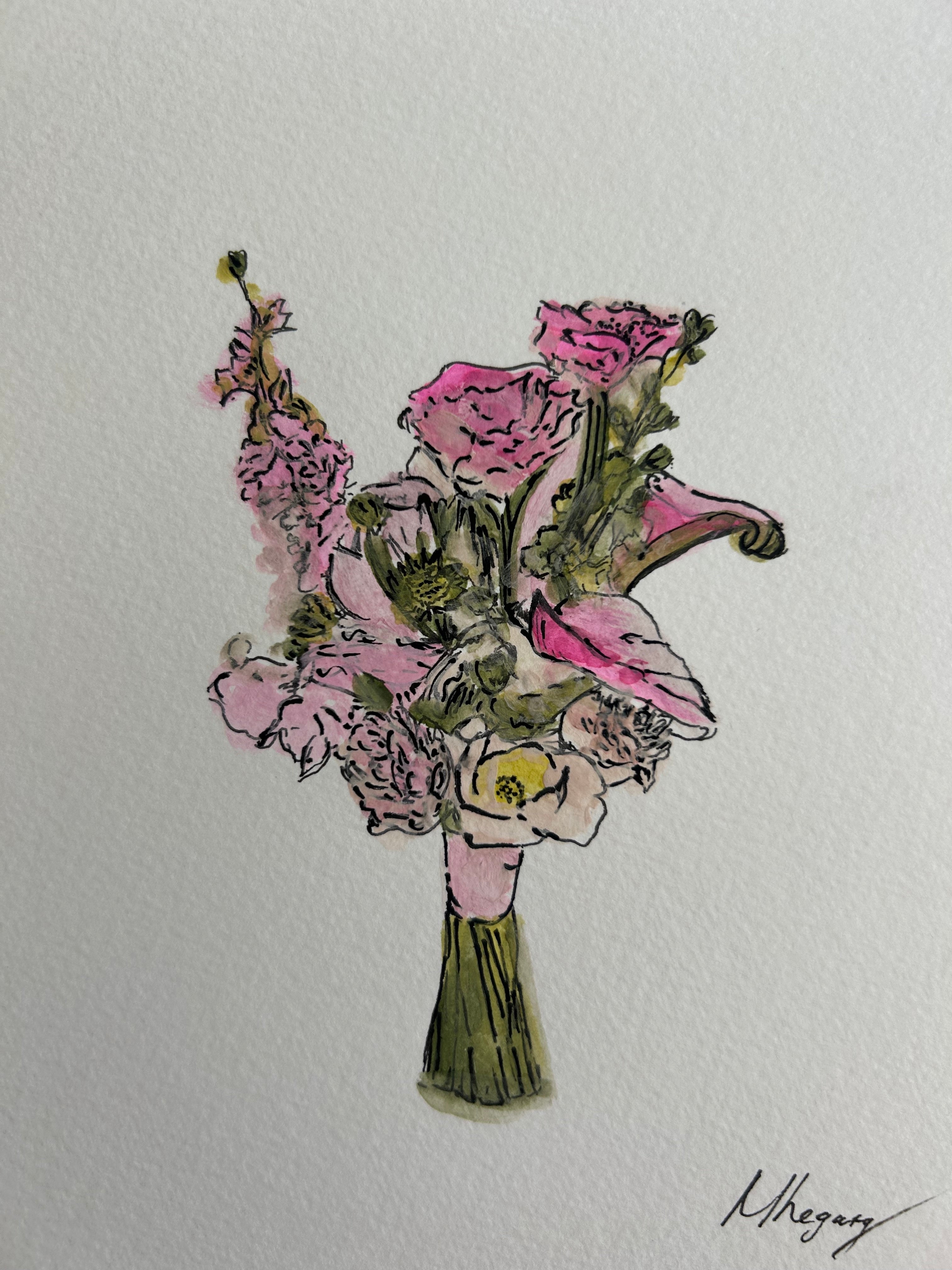 Preserved - Custom Hand-Painted Bouquet Illustration