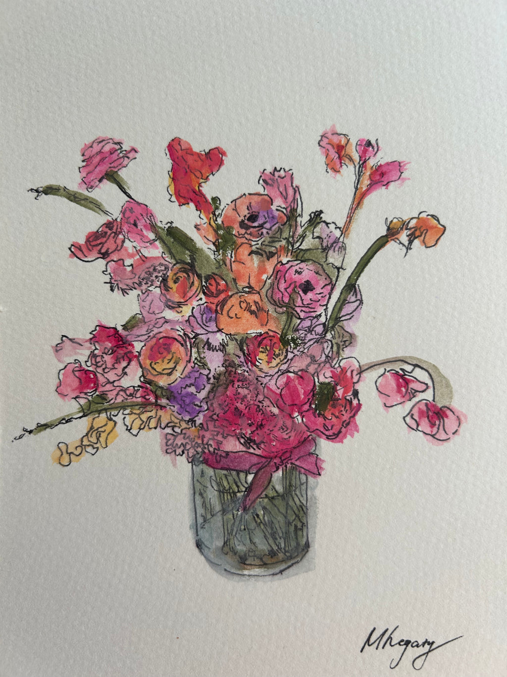 Preserved - Custom Hand-Painted Bouquet Illustration