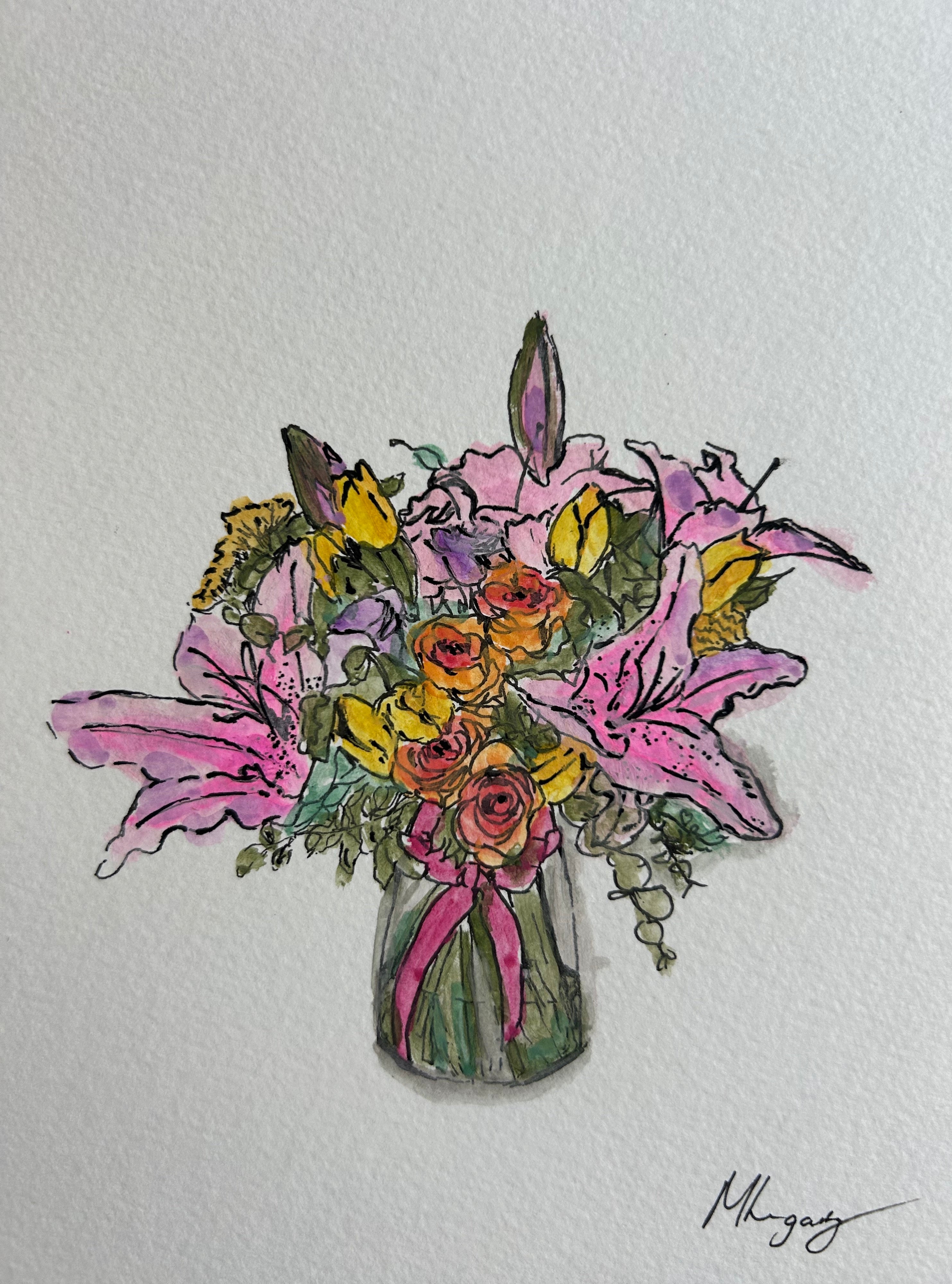 Preserved - Custom Hand-Painted Bouquet Illustration